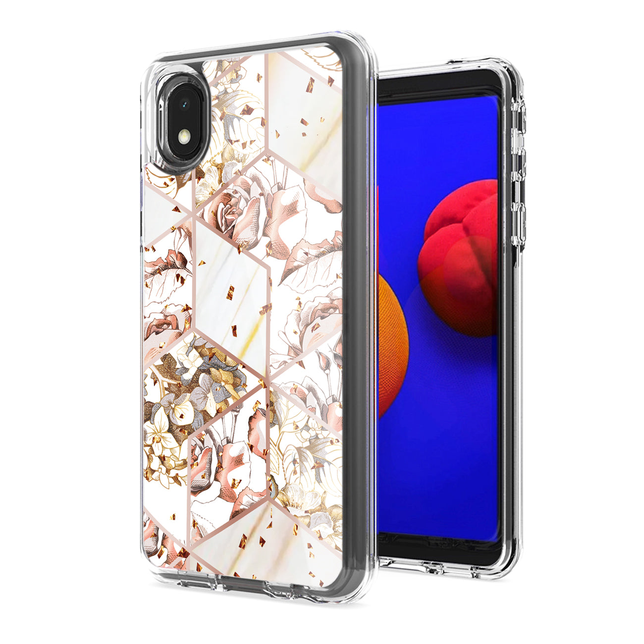 Flower Design Pattern Printing Dual Layer Hybrid Hard Plastic and Soft TPU Rubber Case Cover for SAMSUNG GALAXY S21 FE In White Base Flower